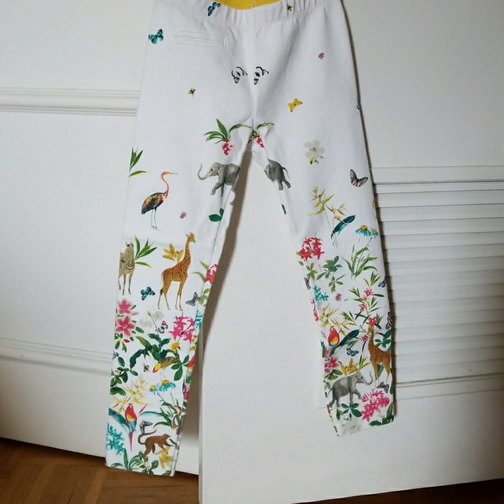 EUC Girl's Zara Printed Pique Trousers sz 7